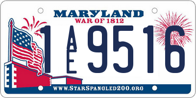 MD license plate 1AE9516