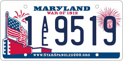 MD license plate 1AE9519