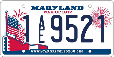 MD license plate 1AE9521