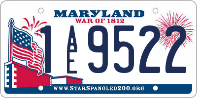 MD license plate 1AE9522