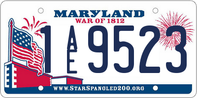 MD license plate 1AE9523