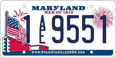 MD license plate 1AE9551