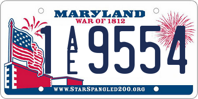 MD license plate 1AE9554