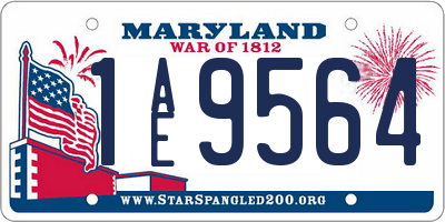MD license plate 1AE9564