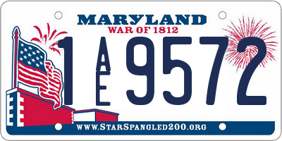 MD license plate 1AE9572