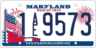 MD license plate 1AE9573