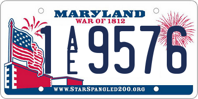 MD license plate 1AE9576