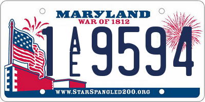 MD license plate 1AE9594