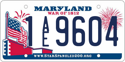MD license plate 1AE9604