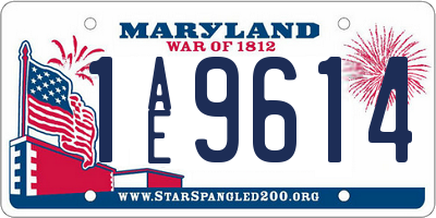 MD license plate 1AE9614