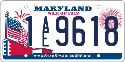 MD license plate 1AE9618