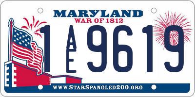 MD license plate 1AE9619