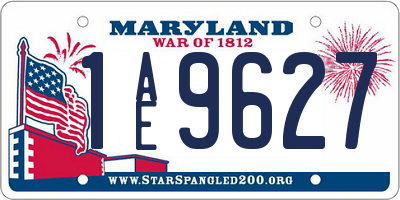 MD license plate 1AE9627