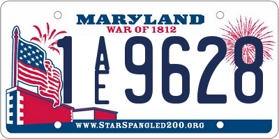 MD license plate 1AE9628