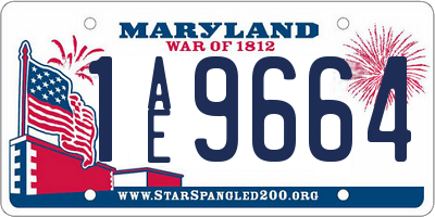 MD license plate 1AE9664