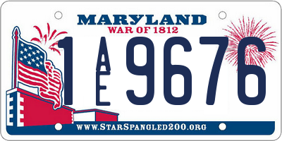 MD license plate 1AE9676