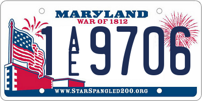 MD license plate 1AE9706