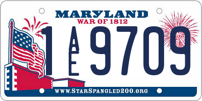 MD license plate 1AE9709