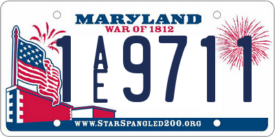 MD license plate 1AE9711