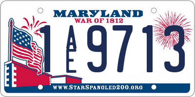 MD license plate 1AE9713
