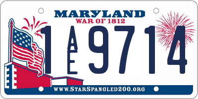 MD license plate 1AE9714