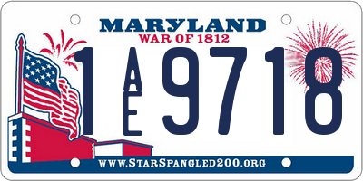 MD license plate 1AE9718