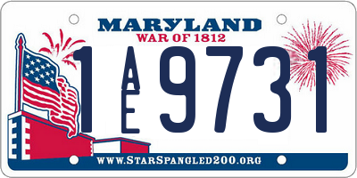 MD license plate 1AE9731