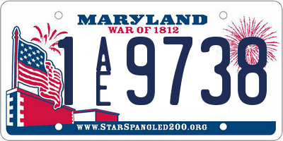 MD license plate 1AE9738