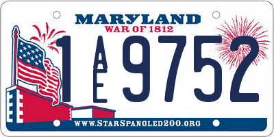 MD license plate 1AE9752