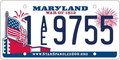 MD license plate 1AE9755