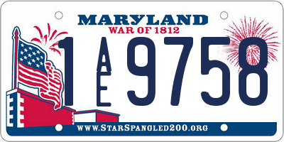 MD license plate 1AE9758