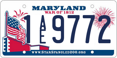 MD license plate 1AE9772