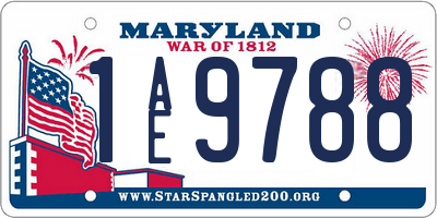 MD license plate 1AE9788