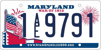 MD license plate 1AE9791