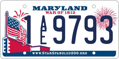 MD license plate 1AE9793