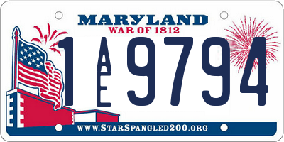 MD license plate 1AE9794