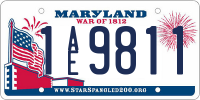 MD license plate 1AE9811