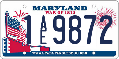 MD license plate 1AE9872