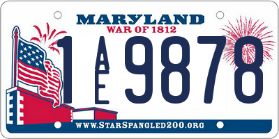 MD license plate 1AE9878