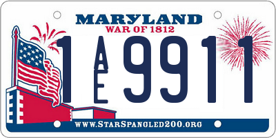 MD license plate 1AE9911