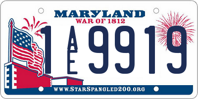 MD license plate 1AE9919