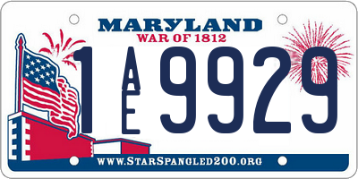 MD license plate 1AE9929