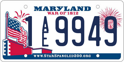 MD license plate 1AE9949
