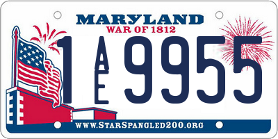 MD license plate 1AE9955