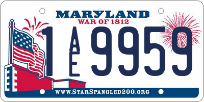 MD license plate 1AE9959