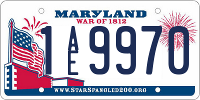 MD license plate 1AE9970