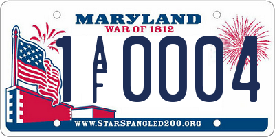 MD license plate 1AF0004