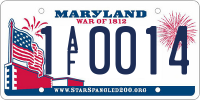 MD license plate 1AF0014