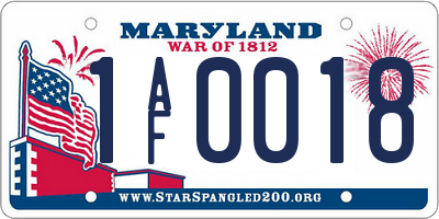 MD license plate 1AF0018