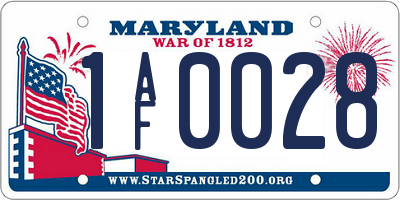 MD license plate 1AF0028